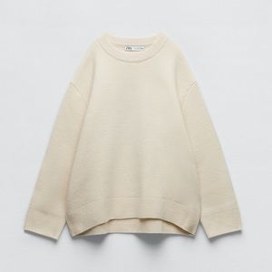 ZARA Merino Wool Oversized Crewneck Sweater